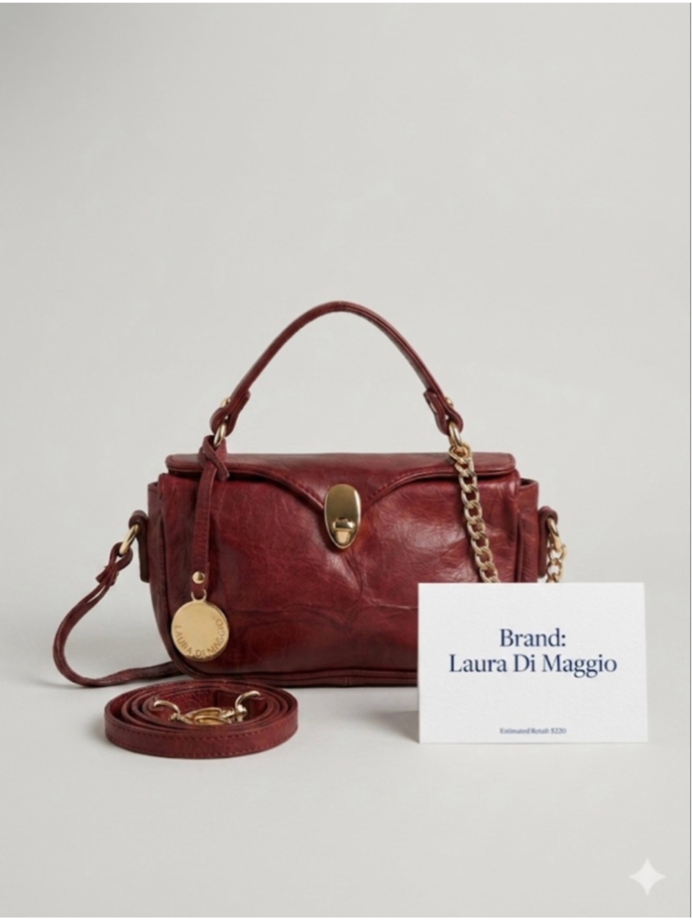 Laura Di Maggio Red Leather Crossbody Bag One Size